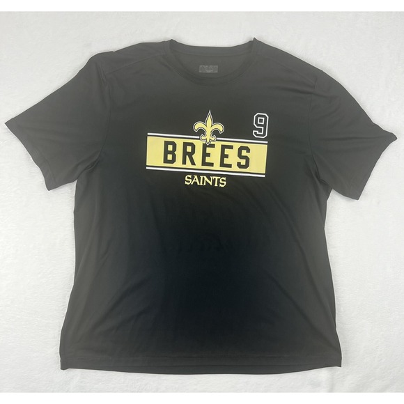 Drew Brees Polyester T Shirt New Orleans Saints TX3 Cool Size 2XL NFL - Picture 1 of 7
